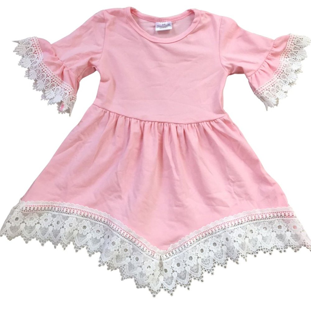 Little Girl Kids Toddler Short Sleeve Lace Easter Casual Party Daily Girl Dress